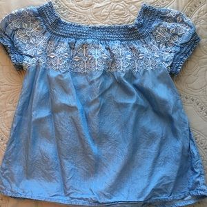 Crown & Ivy Embroidered Denim Shirt